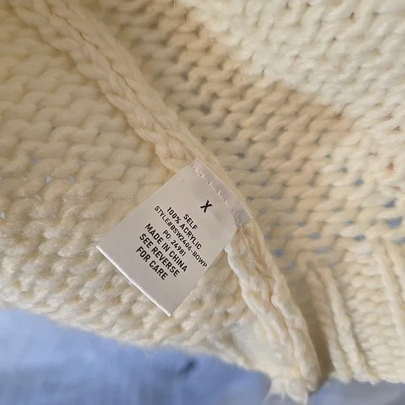 Arula Pink‎ 3D Bow Cream Open Cardigan Chunky-knit Boho Cottagecore Size X (XL) - Picture 7 of 13